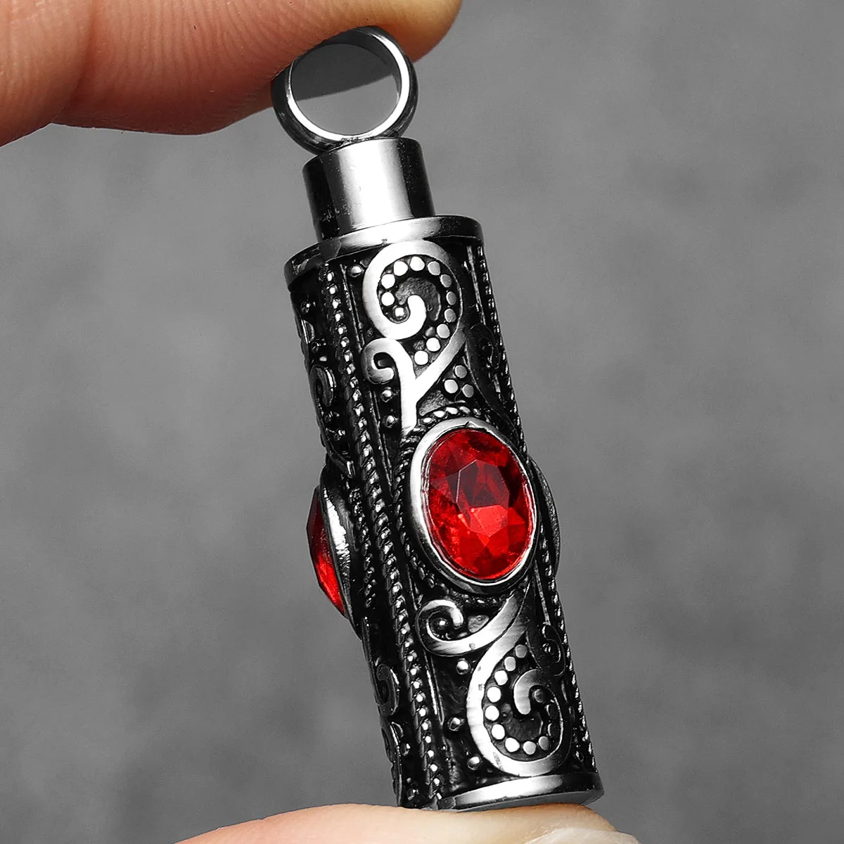 Gemstone Perfume Box Men Necklaces With Pendant Stainless Steel Jewelry For Male Women Punk Hip Hop Accessories Gifts Wholesale