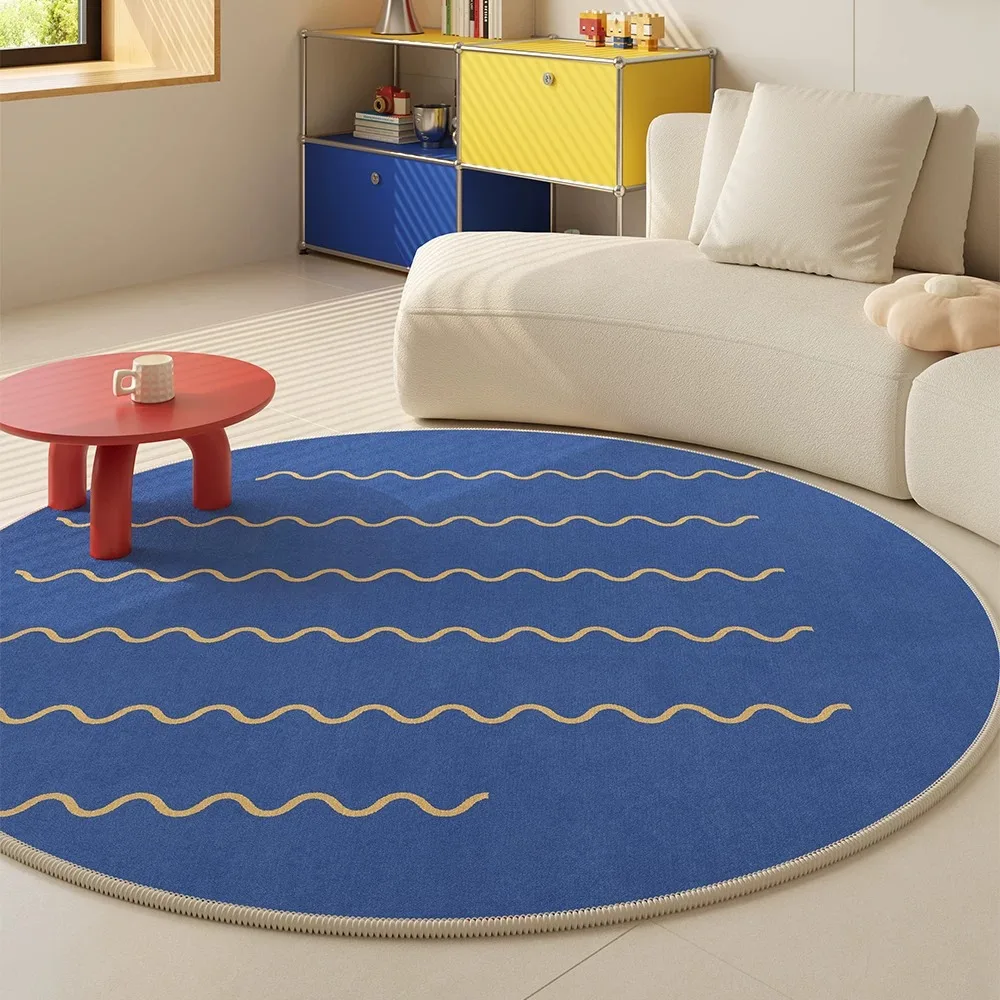 Living Room Round Carpet Bedroom Bedside Rug Anti-slip Washable Floor Mat Minimalist Home Decoration Alfombra Redonda Tapis Rond