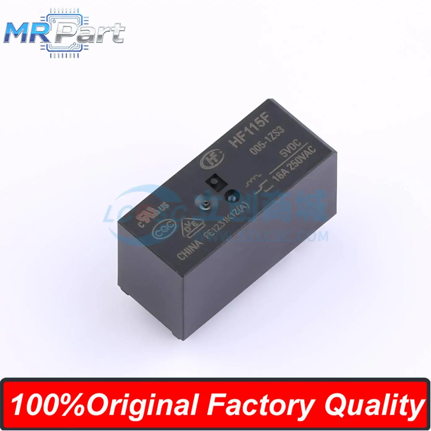 5 Pieces HF115F/005-1ZS3 High Power DC Relay 5VDC 16A 250VAC Set Conversion 1C SPDT‌ 8 Pins in Line