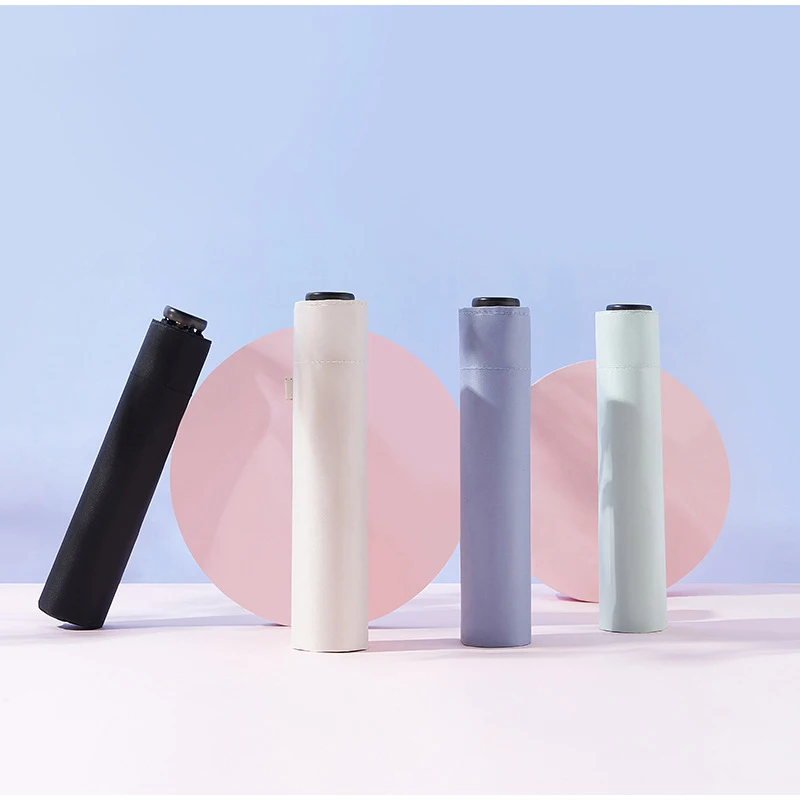 2 In 1 Sun Protection Ultra Light Pencil Umbrella Portable Folding UV Block Travel Umbrella Mini Pocket Rain Umbrella For Women