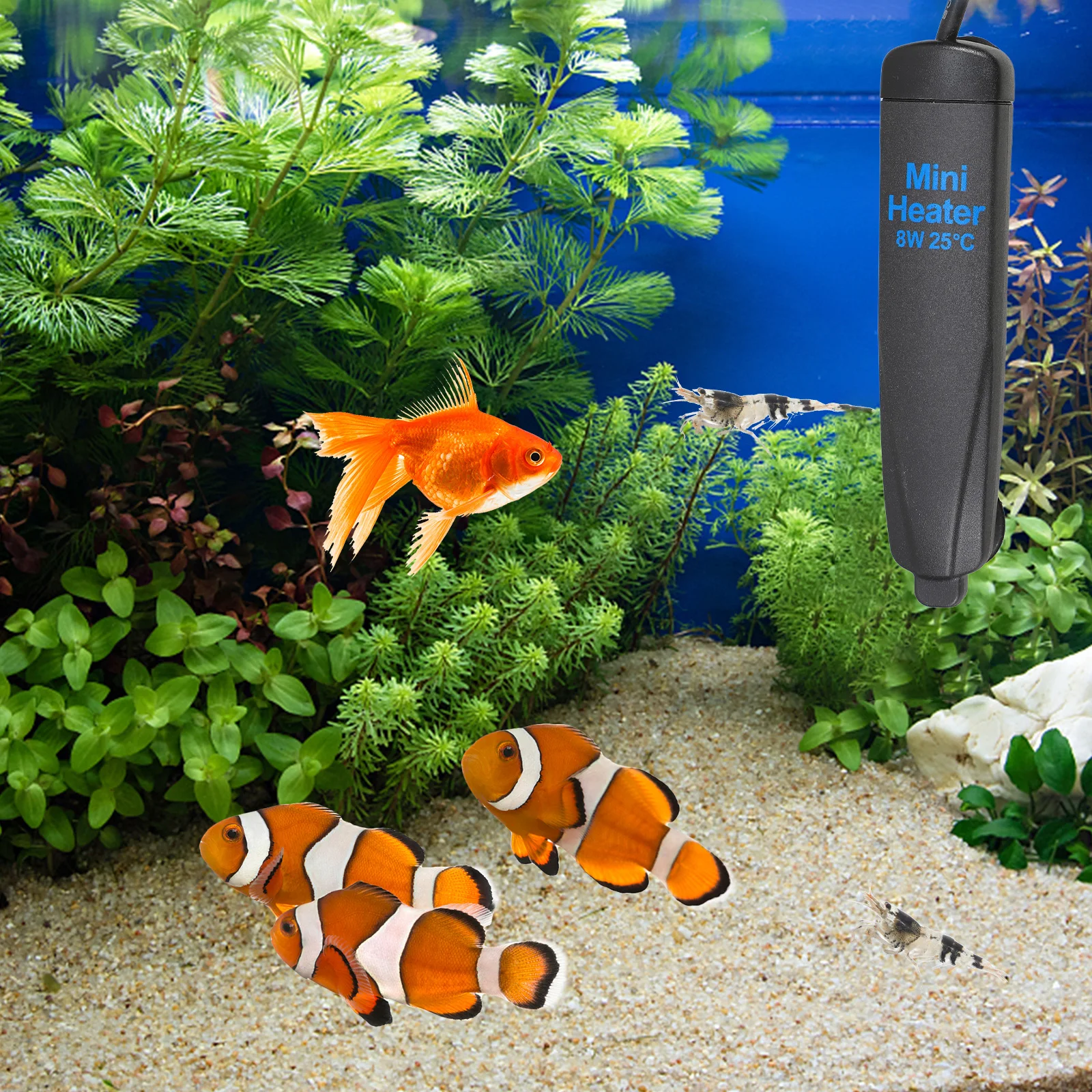 

Automatic Fish Tank Heater Betta Turtle Submersible Aquarium Heating Rod Overheat Protection Energy Efficient Constant