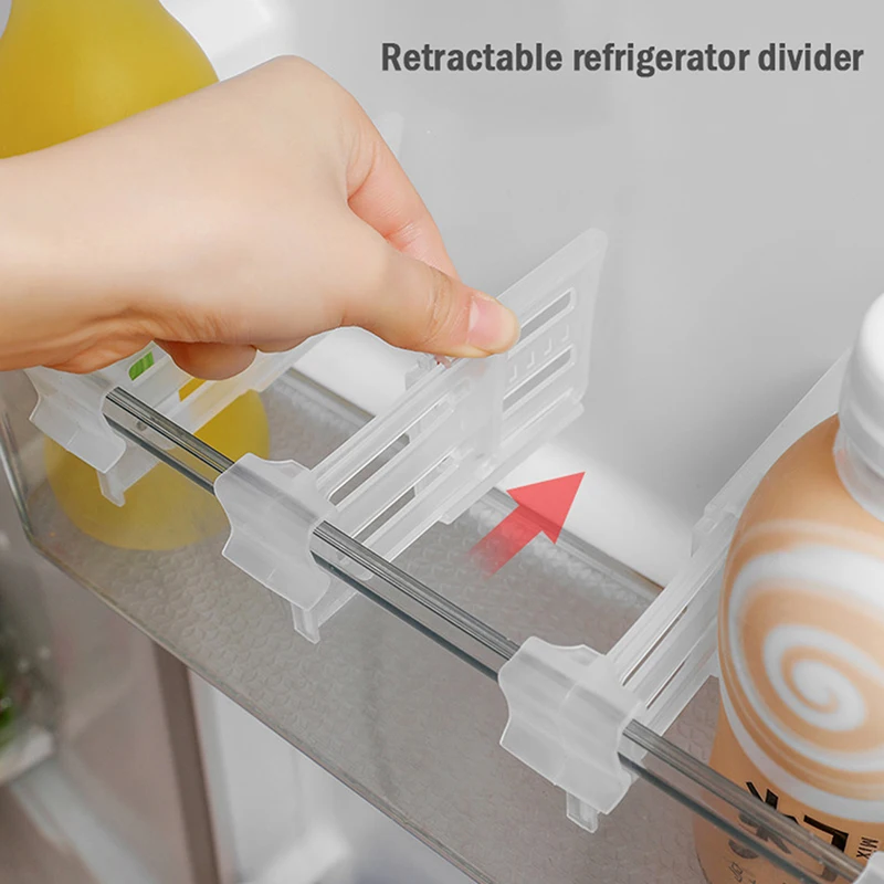 Separador de estante de almacenamiento de alimentos, divisor ajustable, tablero divisor transparente para refrigerador, 4 piezas