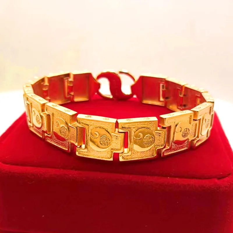 

Auspicious Fashion Bracelet Plating 24k True Gold Fuzi Watch Chain Tuhao Gold Men's Wedding Boutique High grade Jewelry