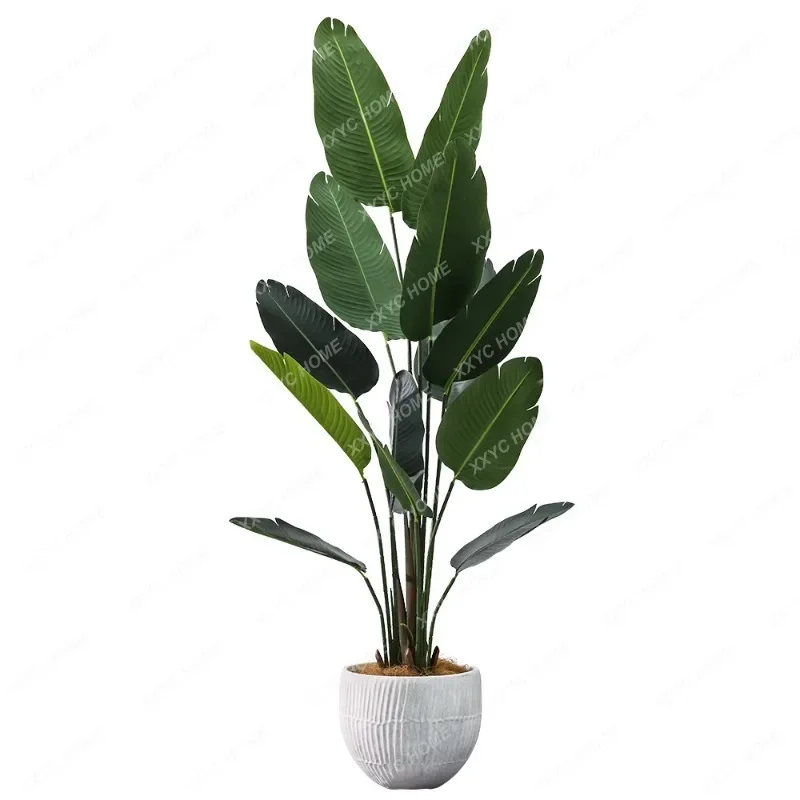 Ravenala Monstera Deliciosa Large Floor Fake Green Plant Potted Plant Interior Living Room Decoration