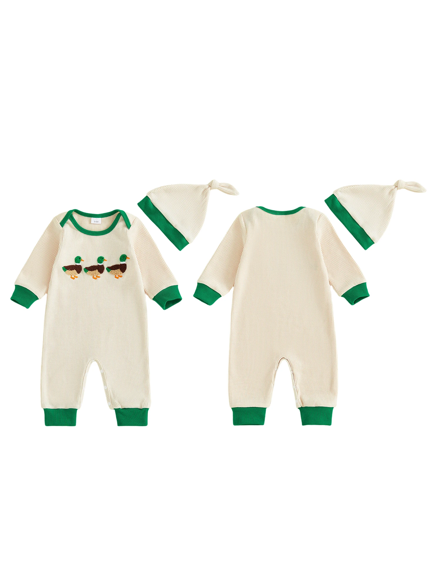 

Очаровательный детский осенний комбинезон с аппликацией из лисы и уютной шапочкой-бини — одинаковый комплект из 2 предметов