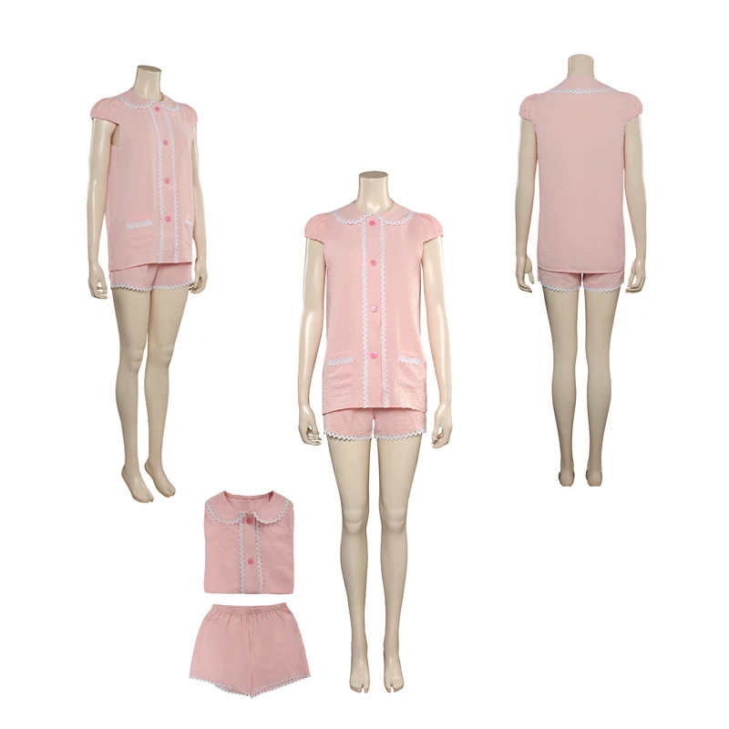 Costume da castone con rotelle Babier Girls Pink pigiama donna Top Shorts Sleepwear outfit Halloween Carnival Party travestimento