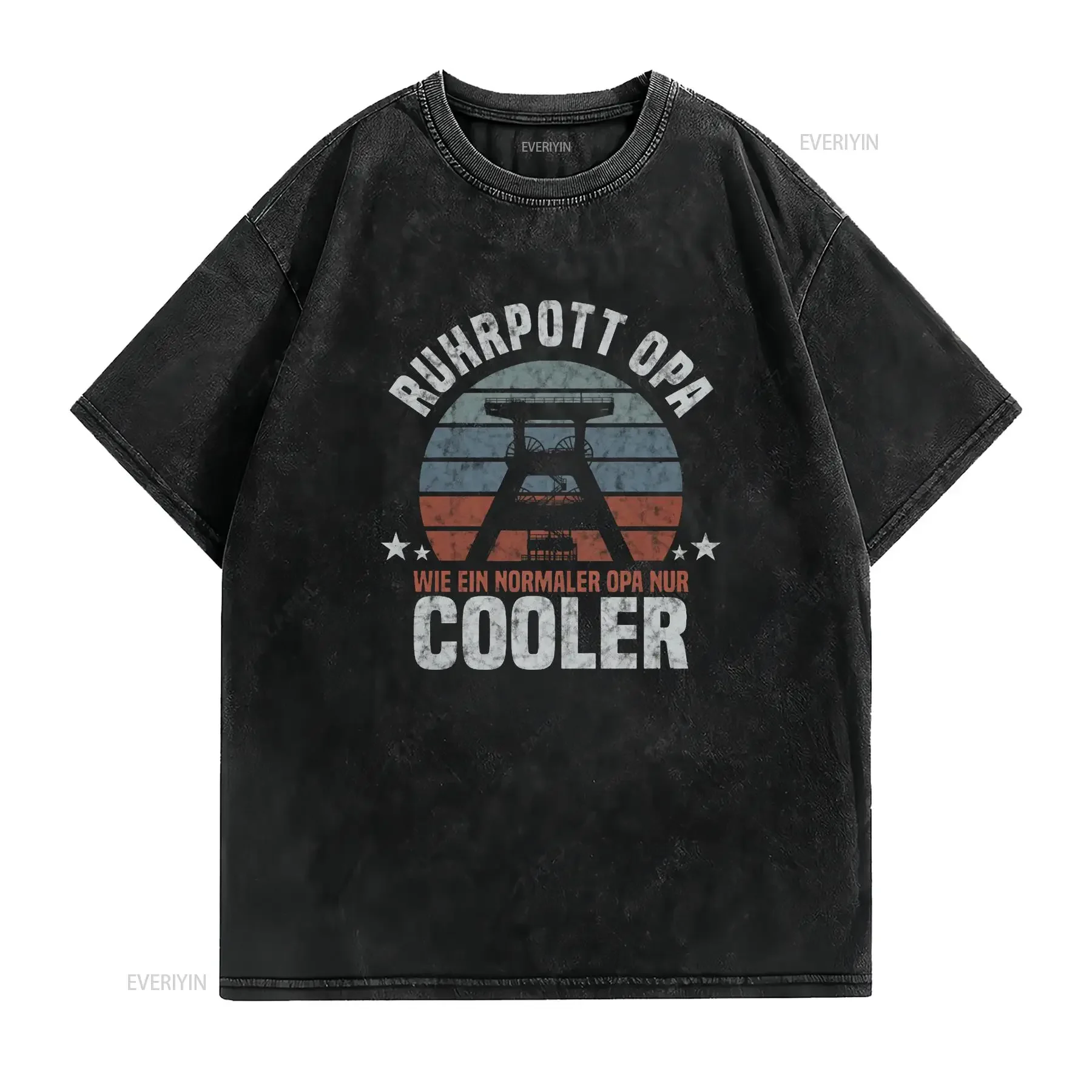 Ruhrpott Grandpa Ruhr Area T Shirt vintage Washed Stylish fashion Soft graphic Casual Breathable Comfortable Unisex