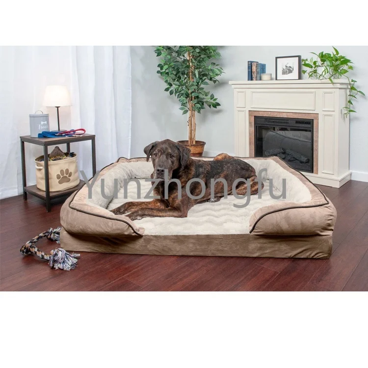 Dog Bed Promotional Modern Big Fluffy Pet Custom Waterproof Large Calming