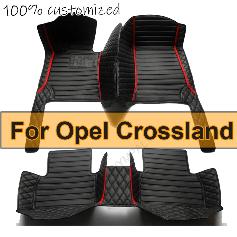 Car Floor Mats For Opel Crossland X 2017-2020 DropShipping Center Interior Accessories 100% Fit Leather Carpets Rugs Foot Pads