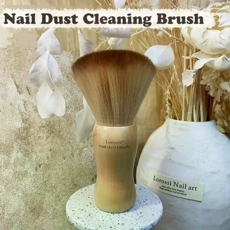 

Professionals Fluffy Nails Art Brush Round Wood Handle Dust Cleaning Makeup Brush Manicure Accessories Salon Equipment Tools
