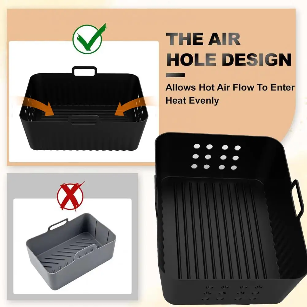 Food-grade Silicone Mat for Air Fryer Even Heating Silicone Mat for Air Fryer Reusable Silicone Air Fryer Liners for Ninjia