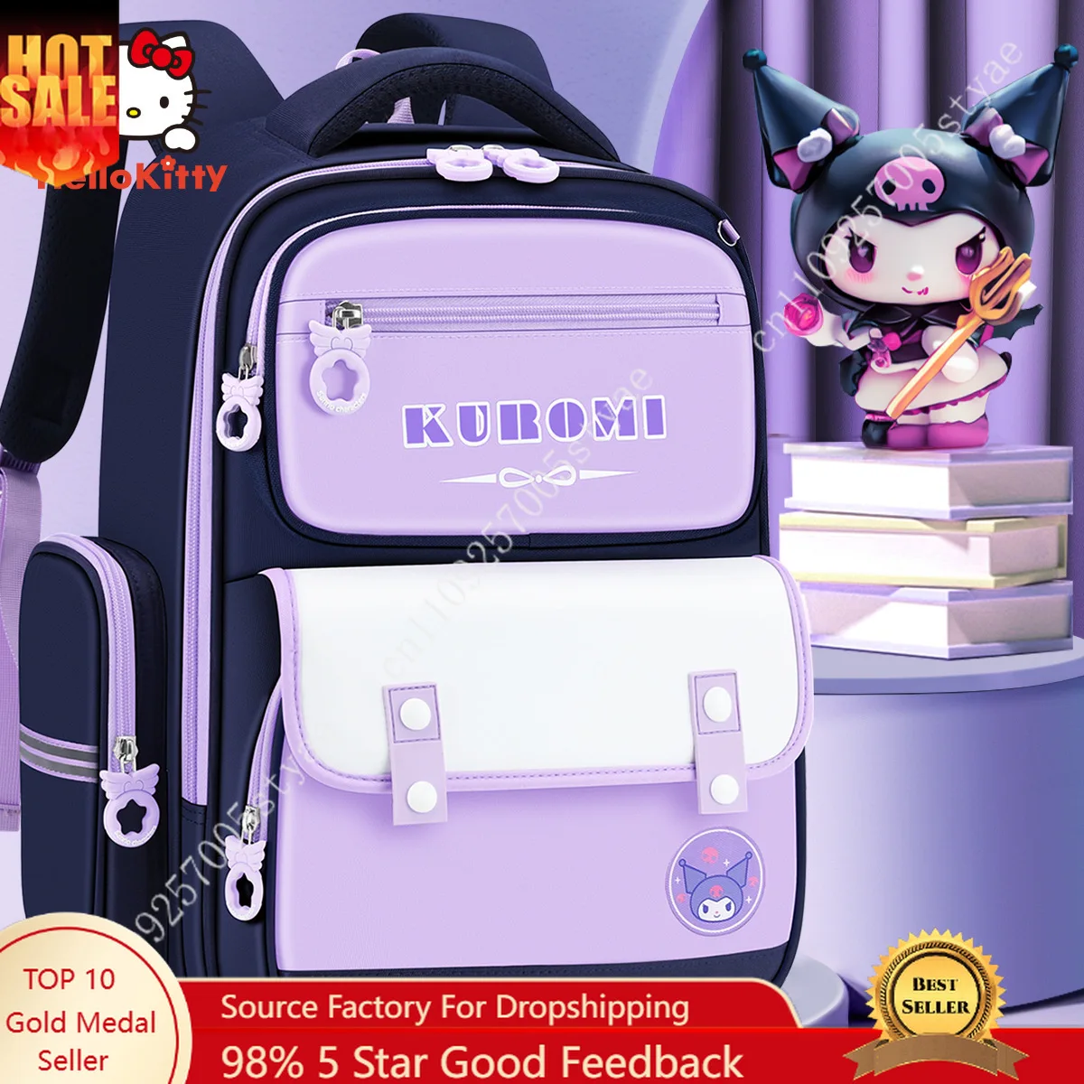 

Large Capacity Children's Backpack for Elementary School Students New Style By Kuromi