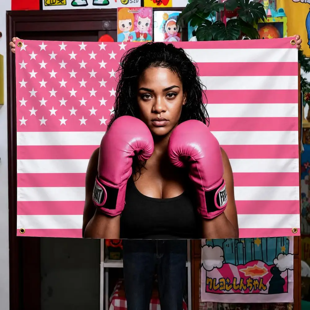Singer Rihanna Navy Bad Gal Riri R&B Flags Wall Hanging Background Flag Wall Decor Banners for Outdoor Bedroom Dorm Room Decor
