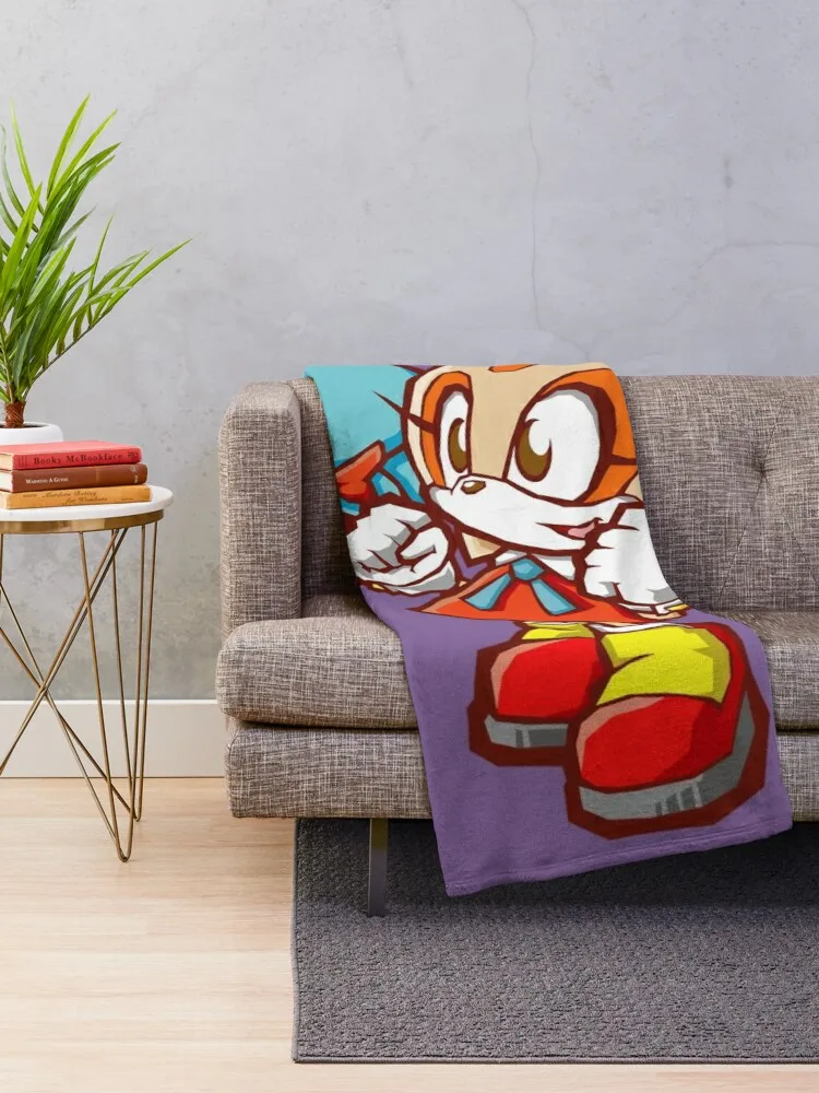 Sonic Battle - Cream The Rabbit \t \t Throw Blanket Sofa Plaid Comforter Beautifuls Blankets