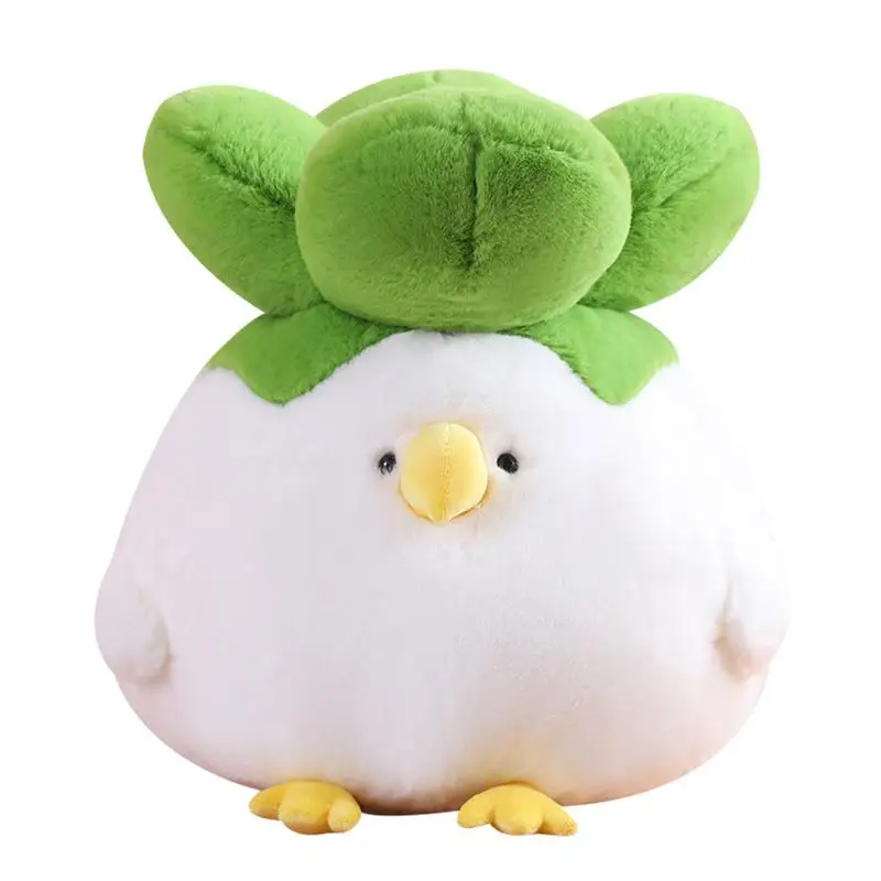 Vegetables Plush Cute Throw Pillow Bird Face Design Stuffed Cabbage Cabbage Dolls For Girls Soft Stuffed Plush Toys Cute Throw