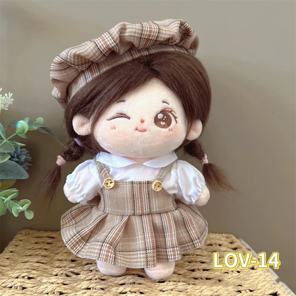 Vestido de algodón para muñeca, ropa de invierno de 20cm, atuendo Kawaii