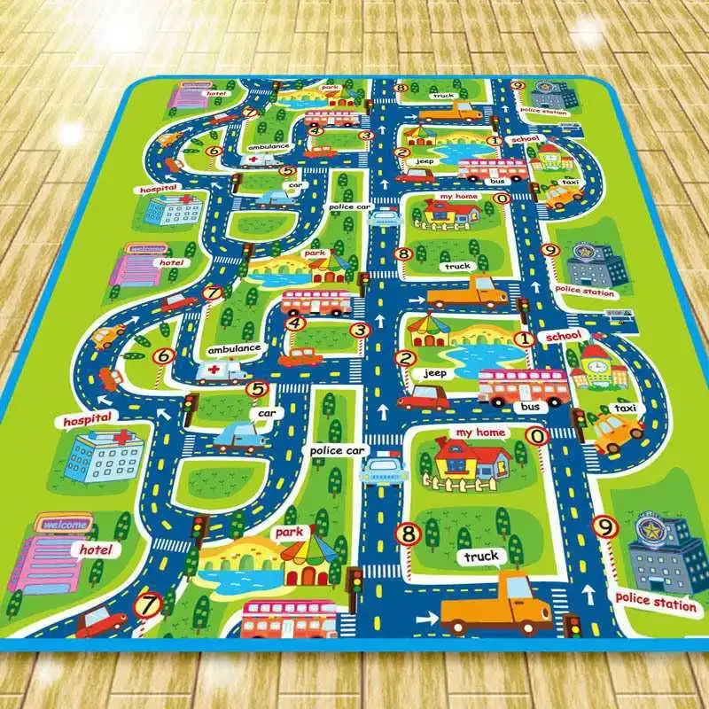 Baby Krabbeln Matte Non-Slip Oberfläche Baby Teppich Teppich Spielen Matte 0,3 cm Dicken Städtischen Track Lernen Matte für kinder Spiel Pad