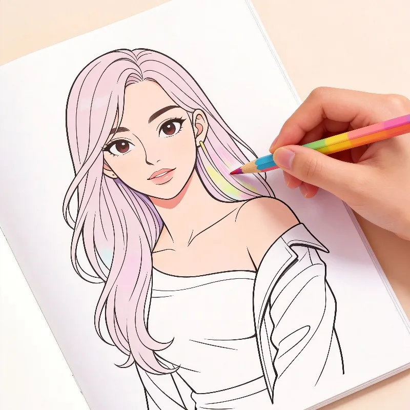 A 32-page Coloring Book A Coloring Book Featuring Female Celebrity Characters An Adult Stress-relieving Doodling Practice Book