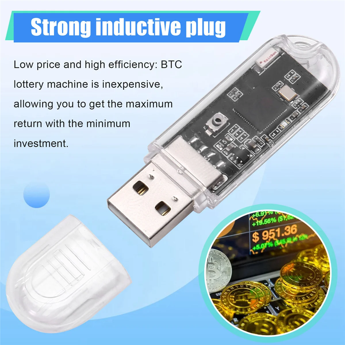 SuperDeals 2 PCS USB Mineiro BTC Mineiro Solo Lottery Miner 45-50KH/S Bitcoin Mini Mineiro Asic Mineração para Home Office