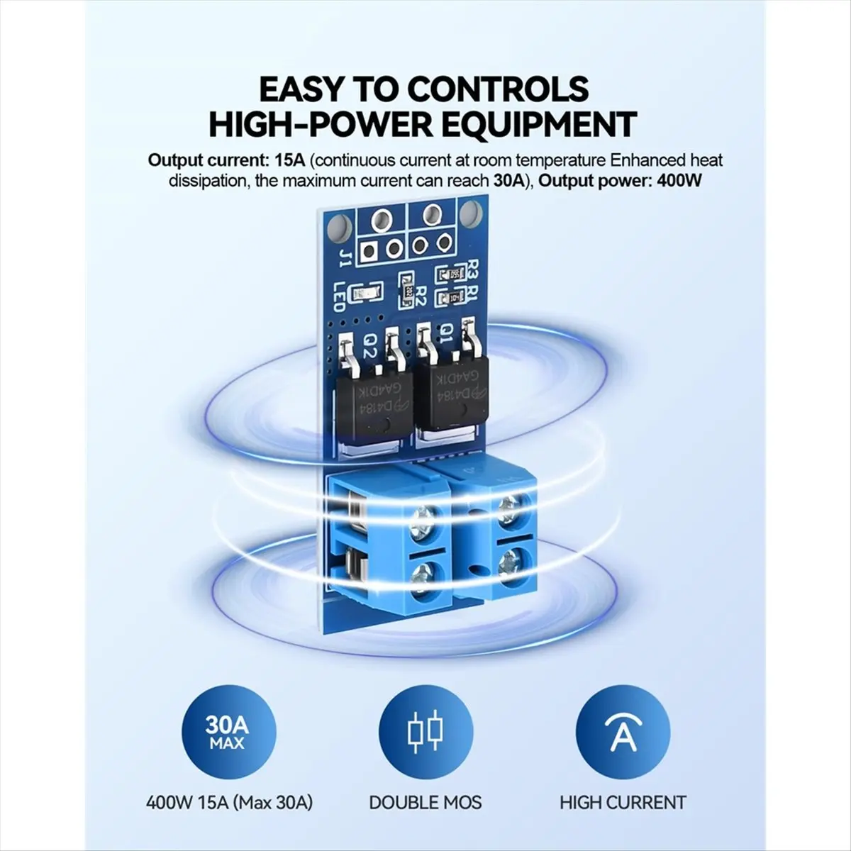 A64I 6PCS Dual High-Power MOSFET Trigger Switch Drive Module 0-20KHz PWM Adjustment Motor Speed Controller,DC 5V-36V 400W,15A