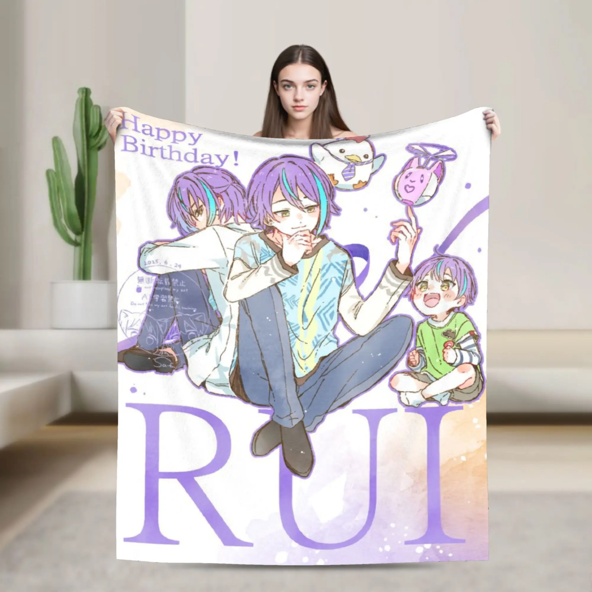 Super Soft Rui Kamishiro Throw Blanket Premium Flannel Fleece Lightweight  Bed Blanket Cozy Plush Blankets All Season Use