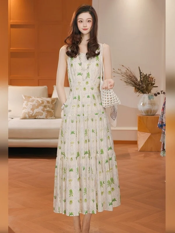 

Модный летний утягивающий жилет и юбка А-силуэта с высокой талией, легкий люкс, Nut Forest Song AA5LYH25