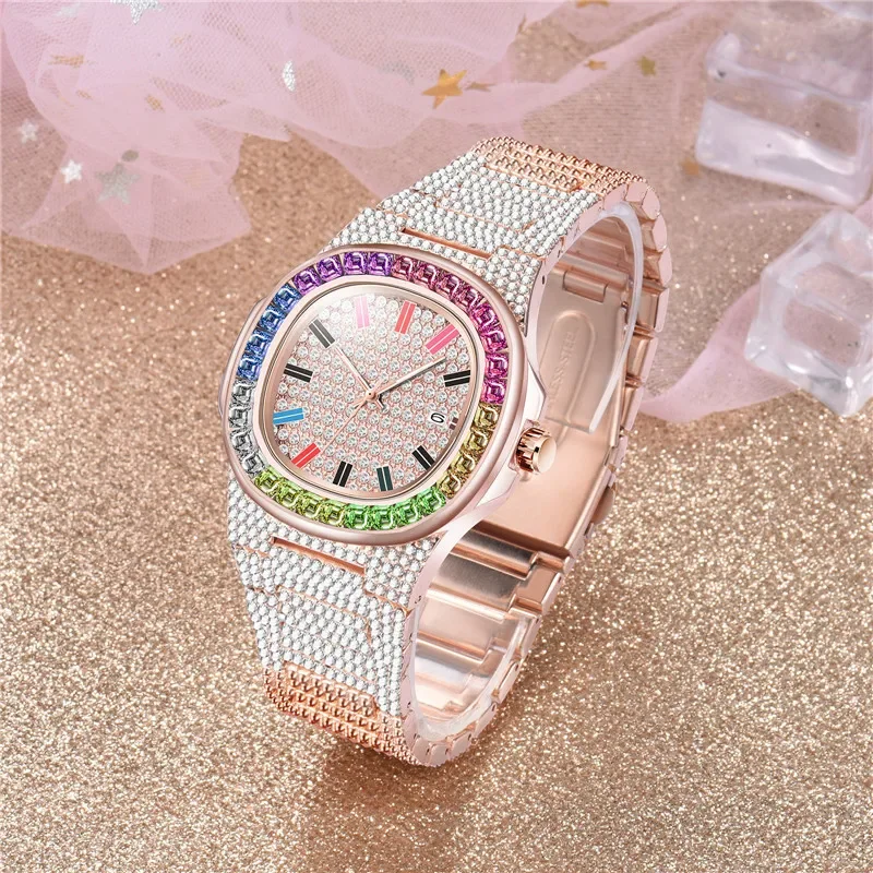 Man Hip Hop Diamond Watch Men's Fashion Brand Date Quartz Watch