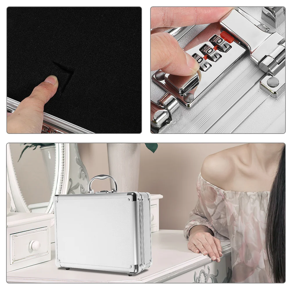 

Aluminum Alloy Briefcase Heavy Duty Tool Storage Box For Men Portable Hard Case With Handle Password Camping Hiking