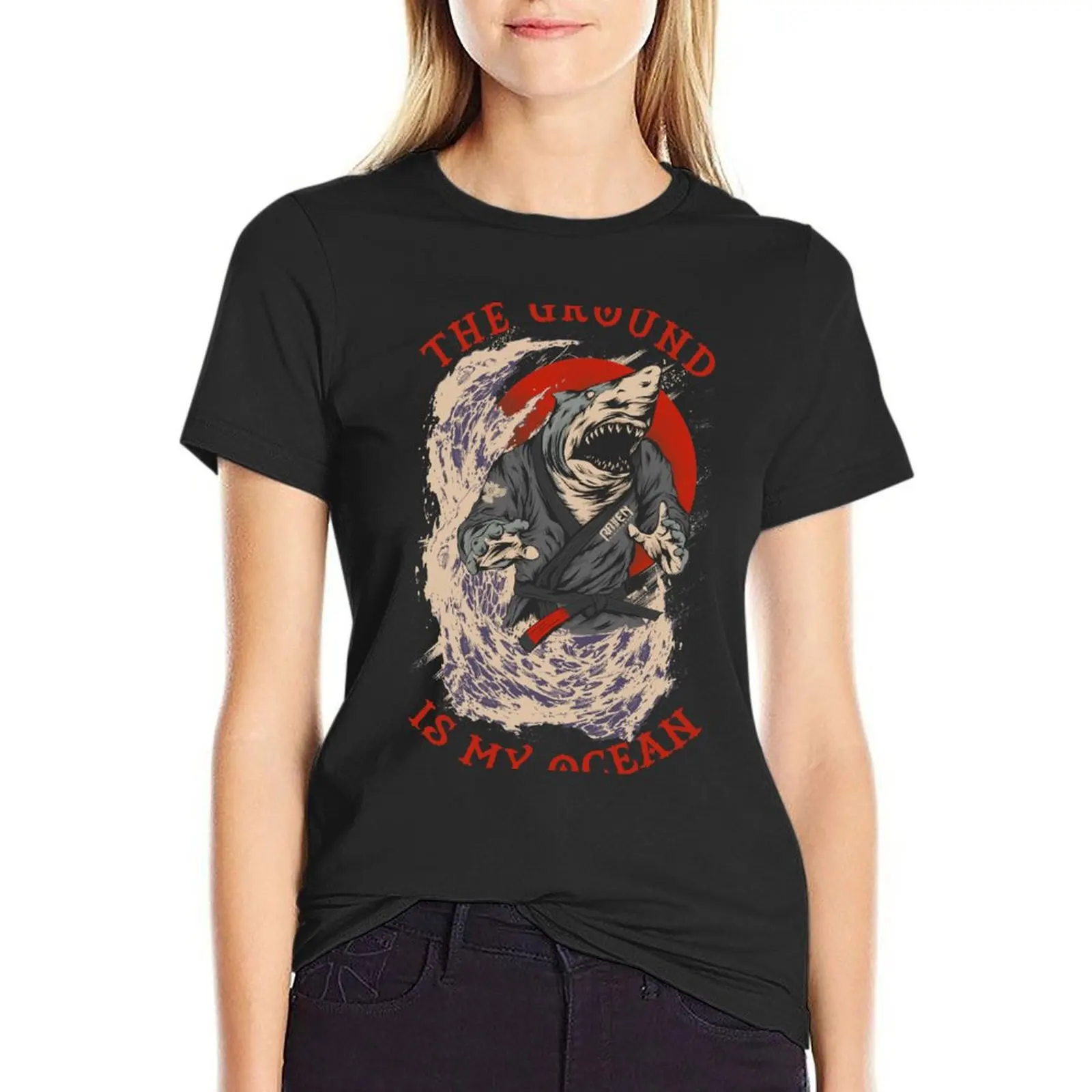 The Ground Is My Ocean T-Shirt Blouse plus size tops rock and roll t shirts for Women