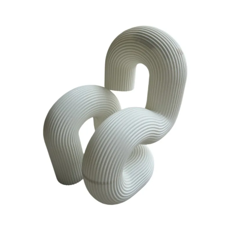 Minimalist art stool soft decoration wrapping style seat space spiral texture modeling leisure stool