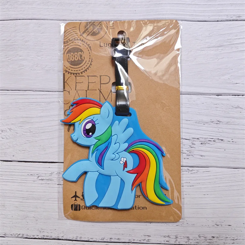 

My Little Pony Luggage Tags Travel Props Anime Cartoon Pinkie Pie Fluttershy Luggage Label Suitcase Cute ID Address Holder Tags