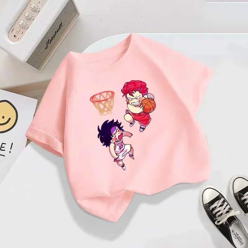 2025 ملابس عصرية جديدة للأطفال سلام دنك ماستر تي شيرت الاطفال الكرتون تي شيرت مطبوع الفتيان تي شيرت الفتيات