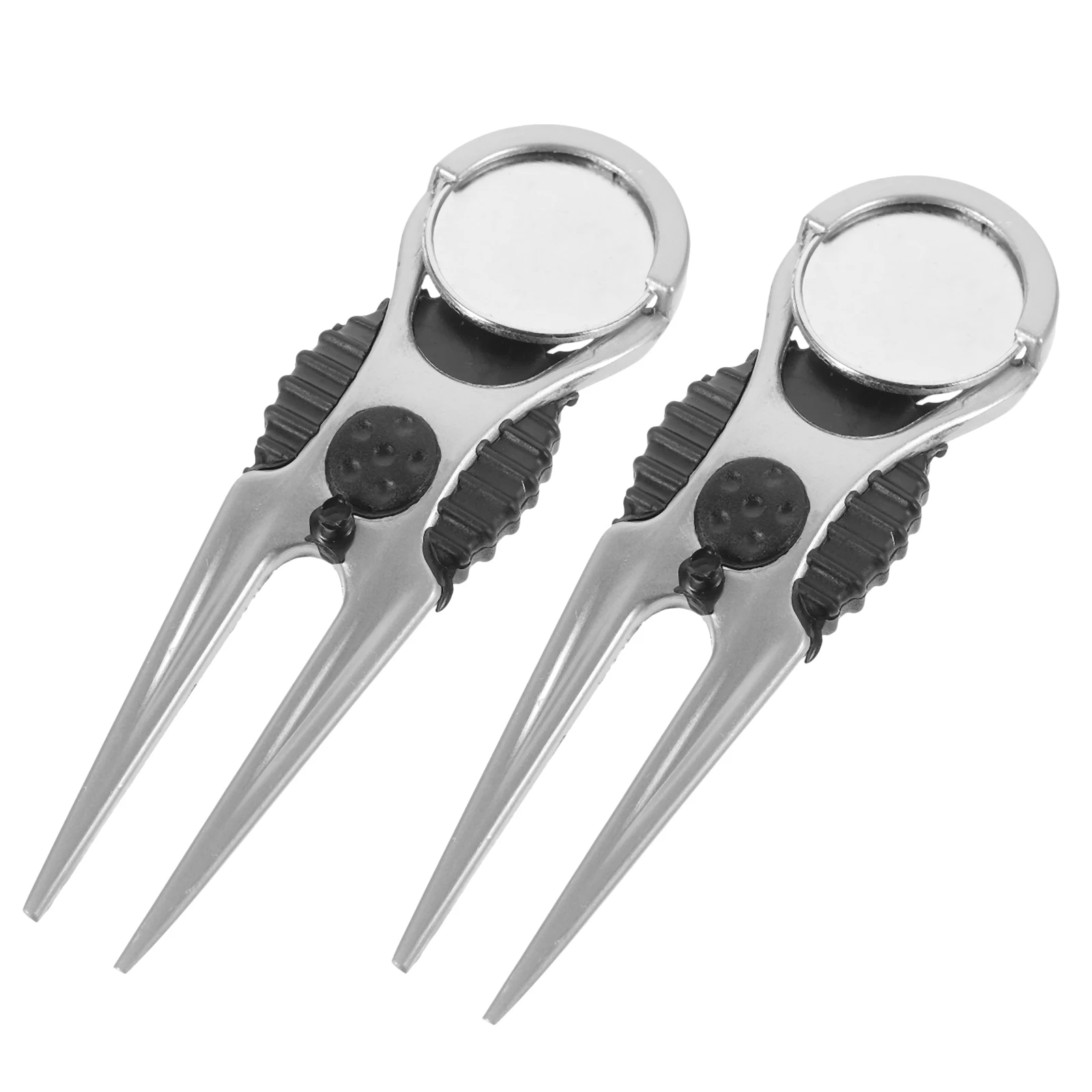 

2 Pcs Golf Green Fork Divot Repair Machine Mark Accessories Tool Ball Marker