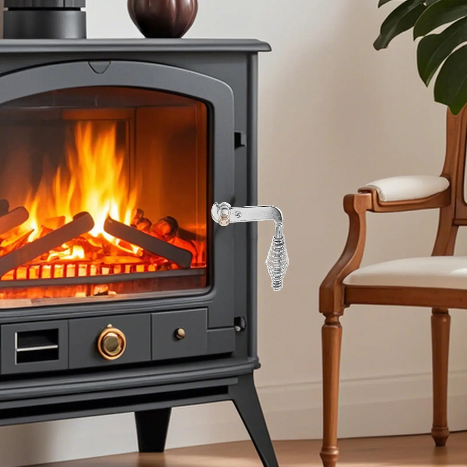 Heat-Resistant Fireplace Door Handle Replacement for Wood Pellet Stoves, Stove & Boiler Accessories