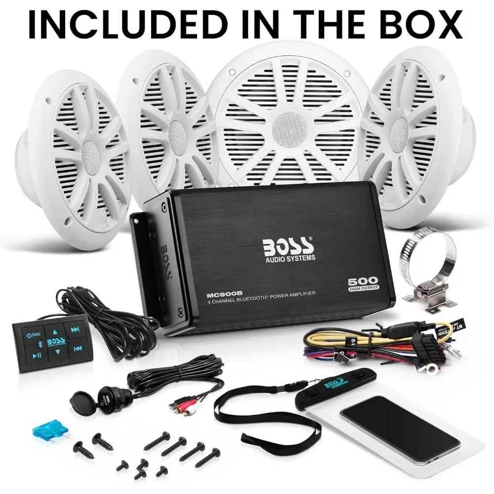 البيع الأكثر مبيعًا!-ASK904B.64 مكبرات صوت مقاس 6.5 بوصة ومضخم صوت 4 قنوات - 500 مخرج عالي، جهاز تحكم عن بعد بلوتوث، شحن سريع #6
