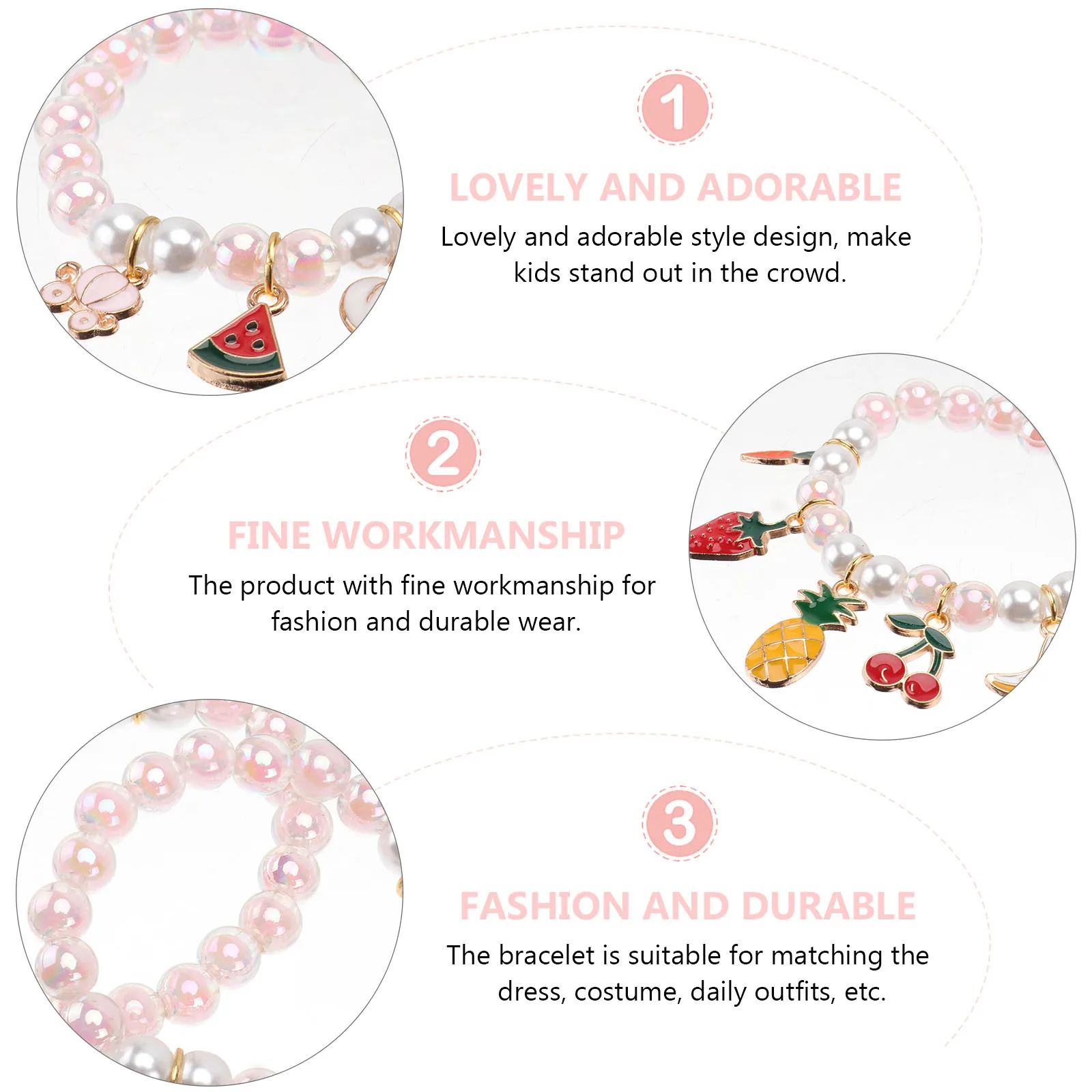 2 stuks kinderen imitatie parel armband kind kralen pols ketting elegant ontwerp modieus duurzaam dragen kinderarmband