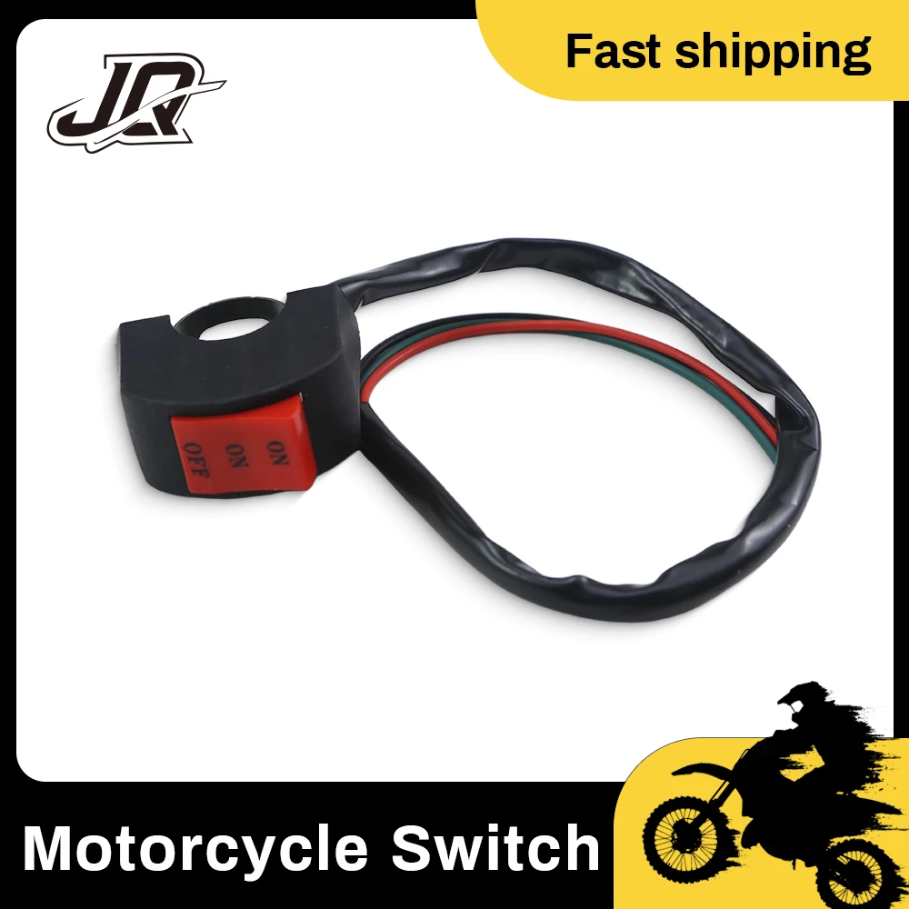 

Motorcycle Far Near LED Headlight Control Switch Three Line Handlebar Mount On Off Button For Motorbike Scooter Modification Use