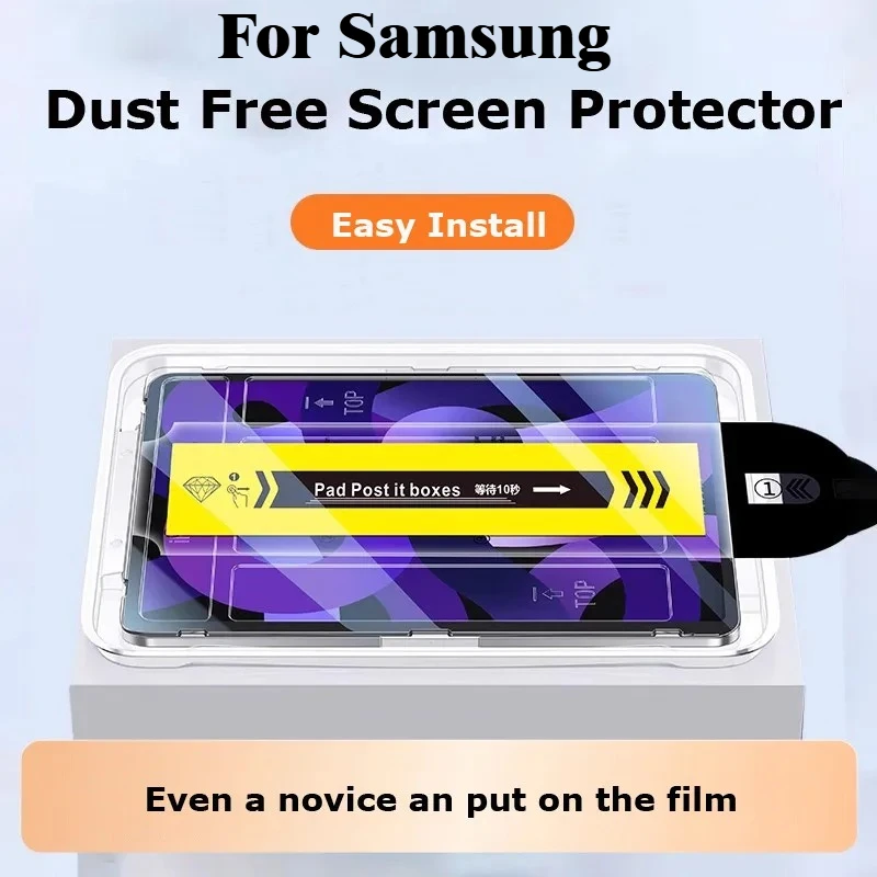 Vidrio Templado HD 9H para Samsung Galaxy Tab S11 S10 Lite 2025 FEPlus S9 S8 S7 A11 A9 Plus Instalación rápida automática sin polvo