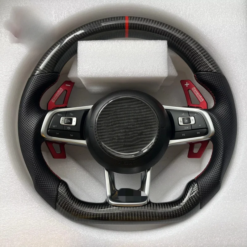 Suitable for Volkswagen Golf 4 5 6 7 8 GTI R MK5 MK6 MK7 MK8 2017 Carbon Fiber Sports Steering Wheel Old Model Upgrade New Model