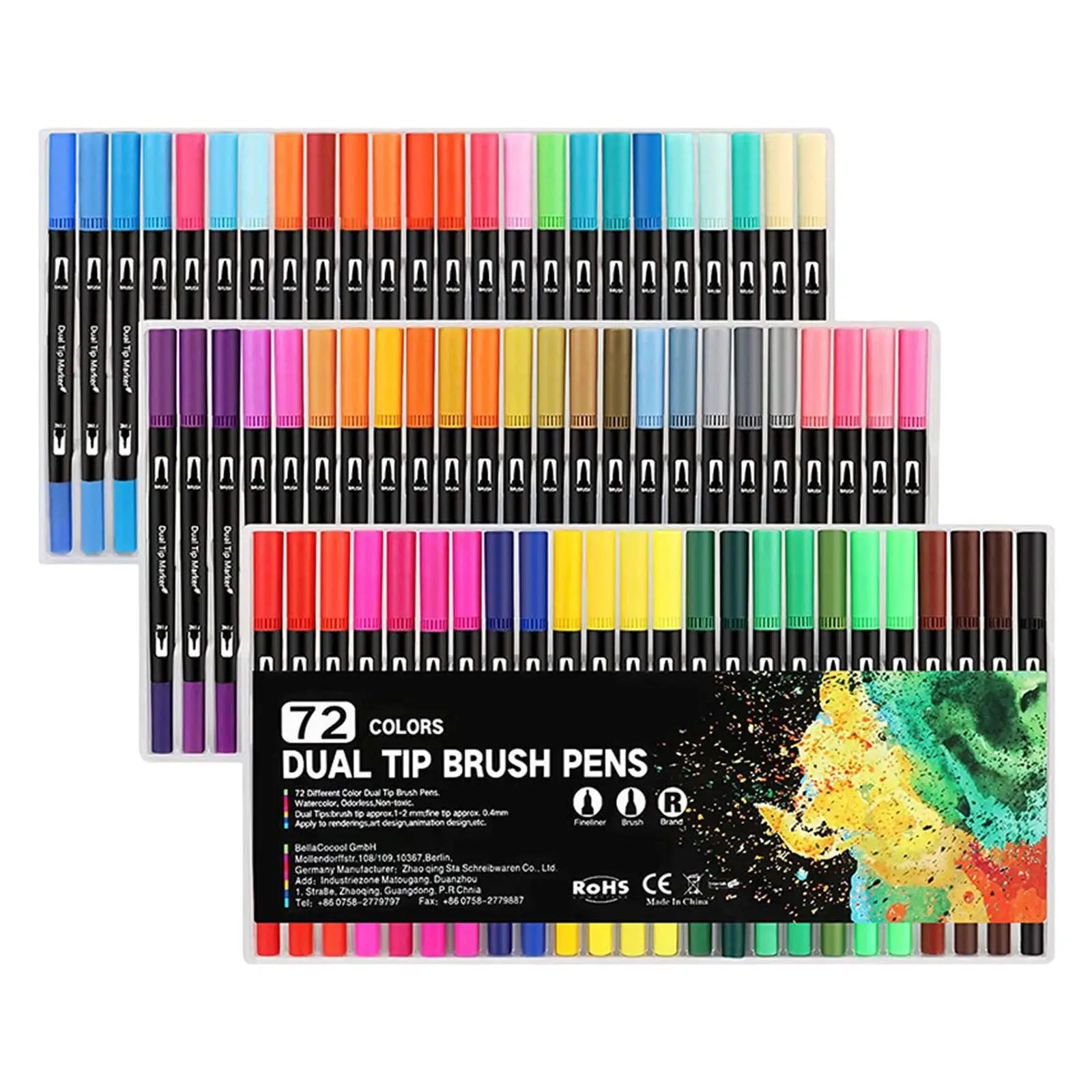 

ABS Durable Dual Tip Brush Pens Set 72 Colors Water Based Markers In Art Kids Planning Crafting Color And Blend Artists