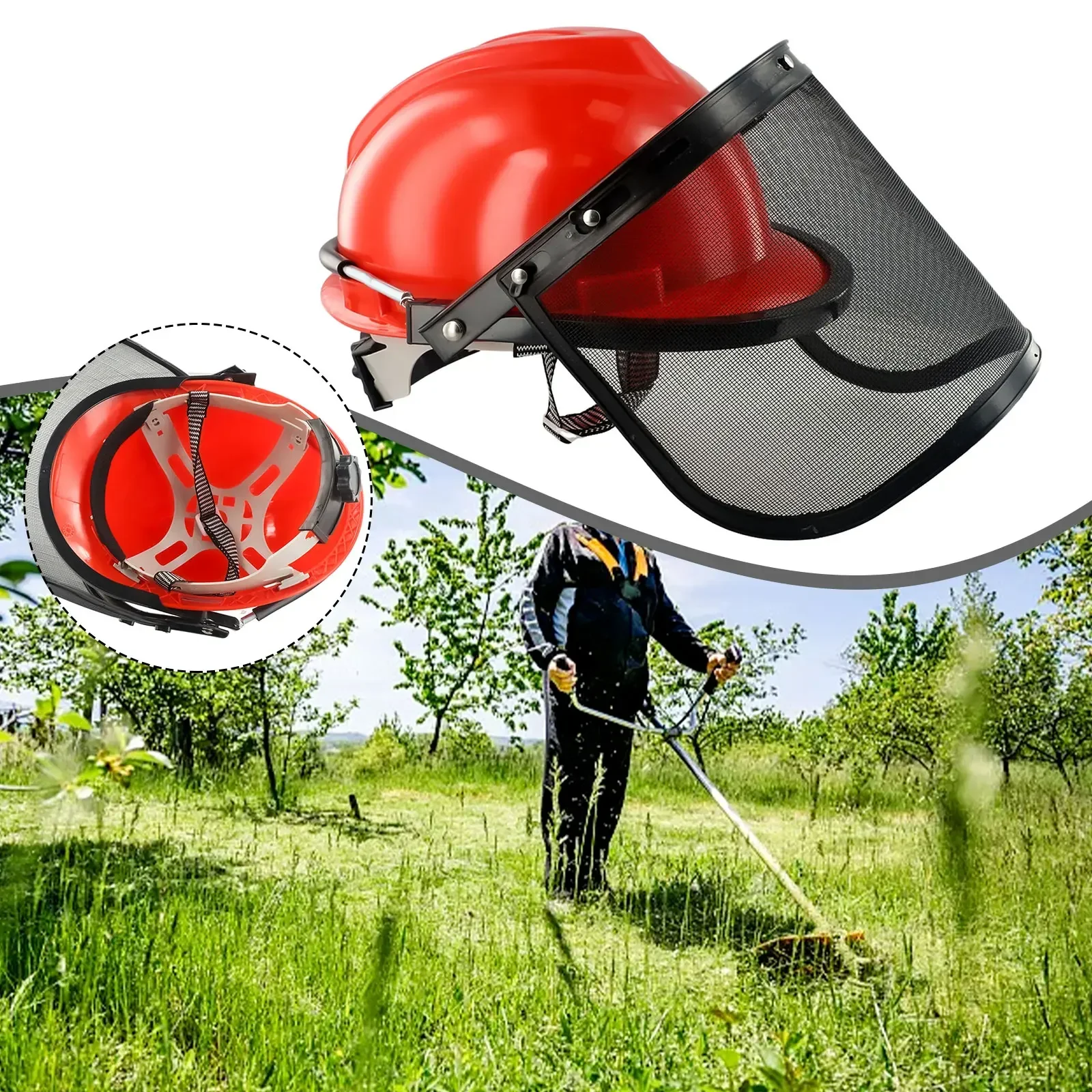 Outdoors Mesh For Lawn Mower Trimmer Mask Brushcutter Plastic+Mesh Flying Objects Working Red+Black Protect Safety