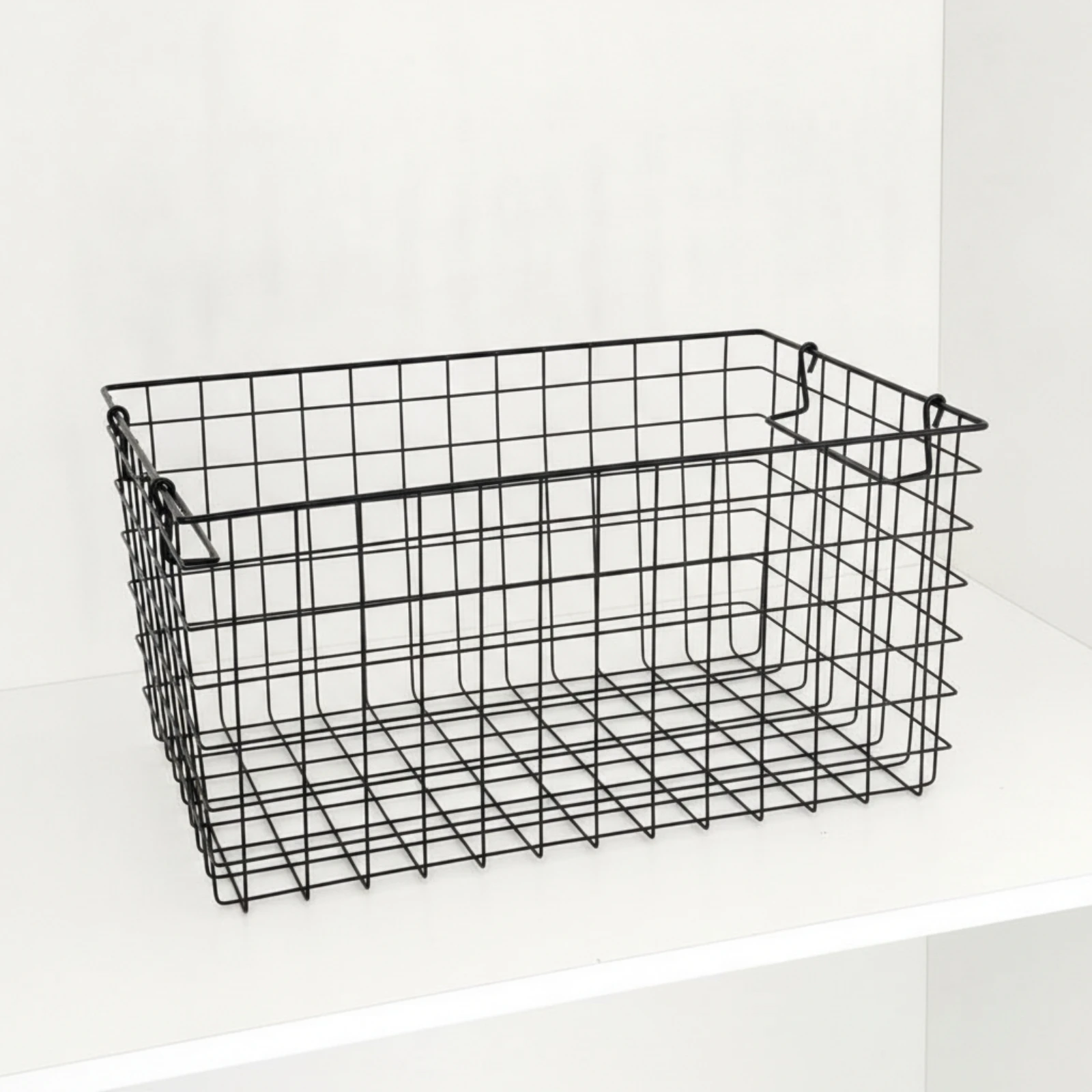 Stackable Pantry Bin - Drahtkorb mit Griffen, Metallgitter-Aufbewahrungskorb mit Henkel,