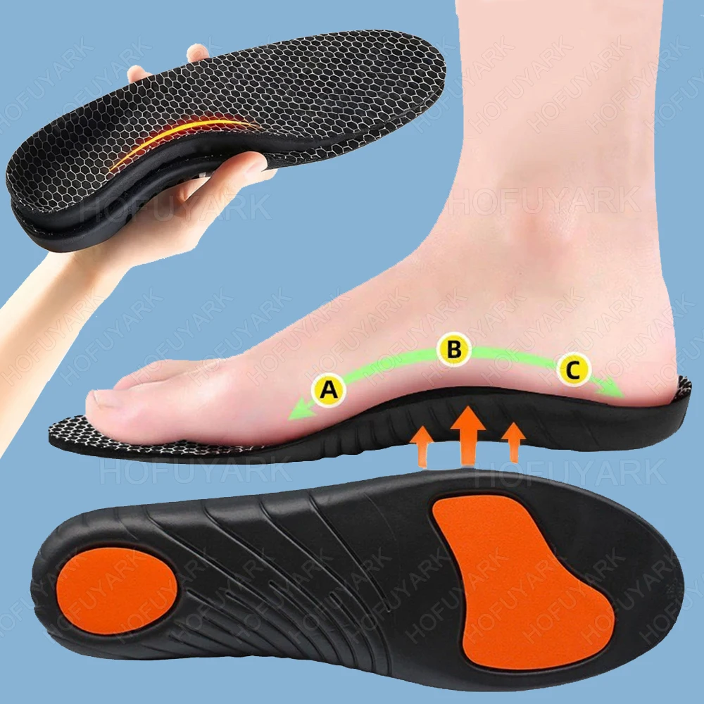Sport Orthopedic Insoles for Feet Man Woman Planter Fasciitis Flat Foot Arch Support Insoles EVA Foam Shock-absorbing Shoe Pad