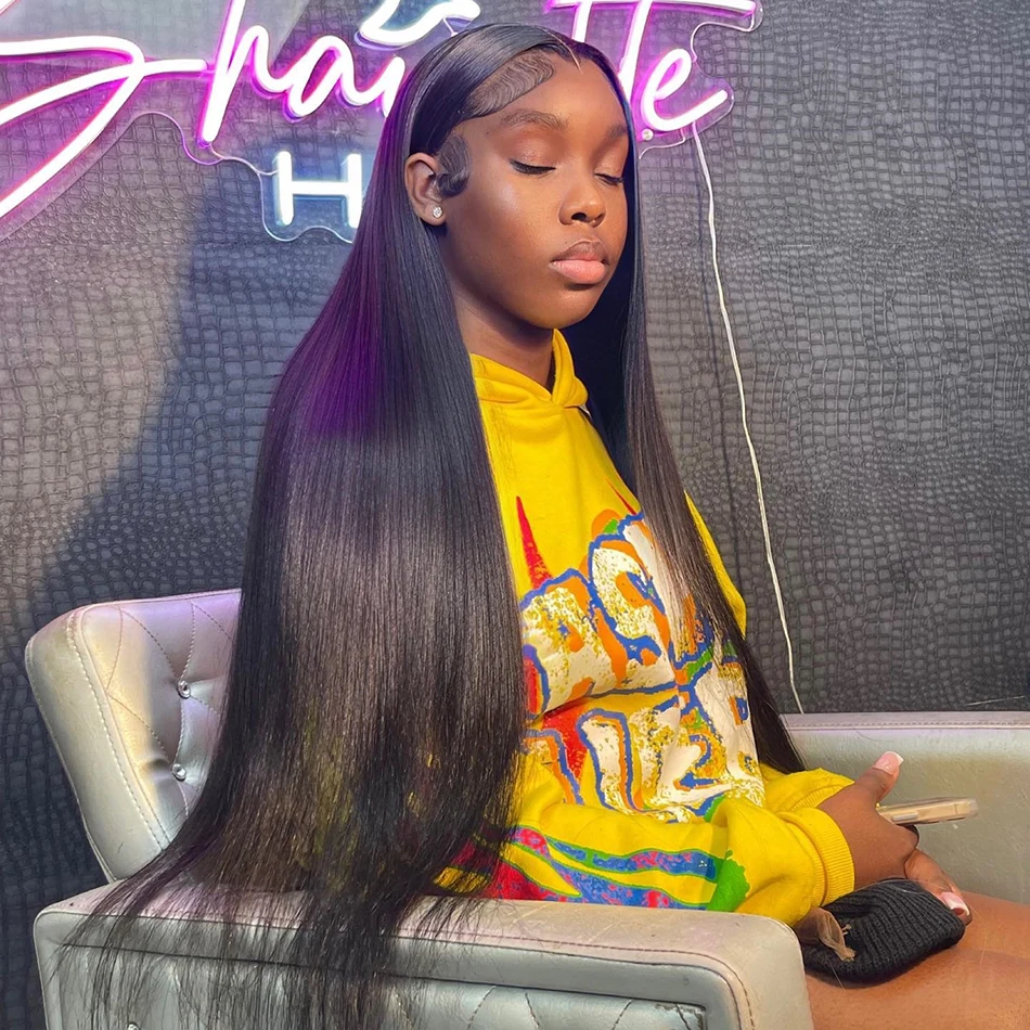 

Накладной парик из натуральных волос 13X4 Bone Straight с прозрачной кружевной основой 13X6, плотность 250, HD-кружево, для женщин, 30-40 дюймов