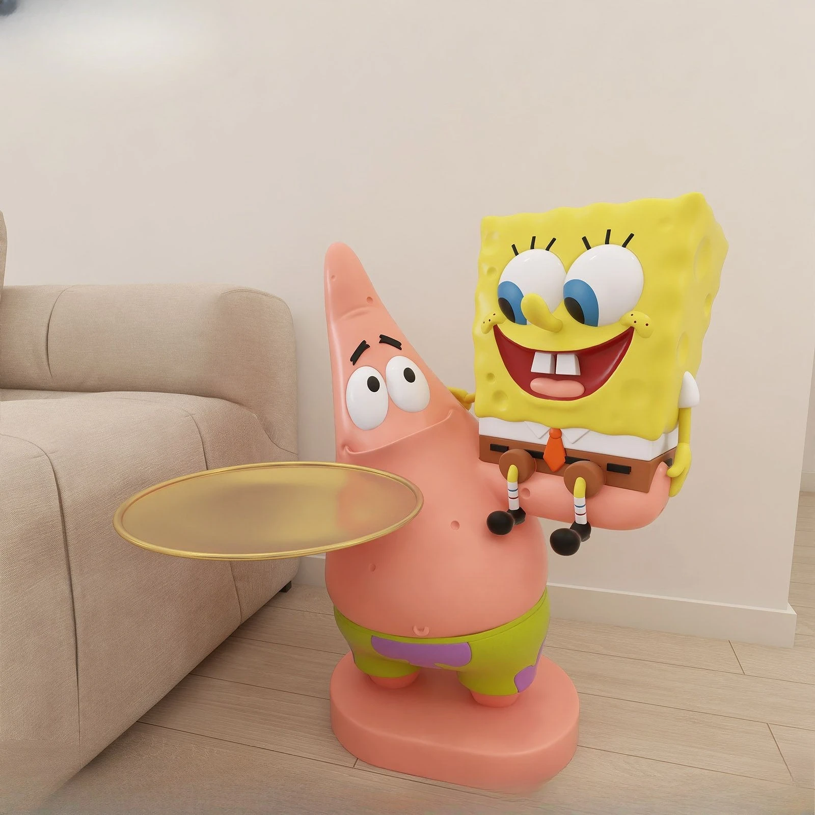 Anime Model Toys Gifts Sponge Patrick Star Floor-standing Nightstand Ornament Cabinet Next To The Living Room Sofa TV Cabinet