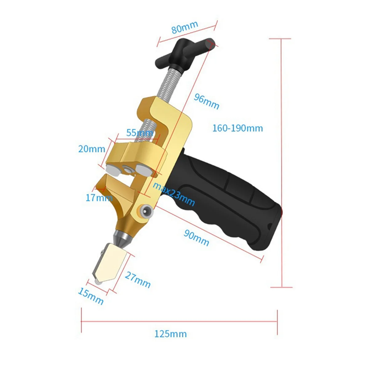 Ceramic Tile Cutter Hand Tools 1-Piece Yellow Ceramic Tile Glass Cutter Two-In-One Cutting Open Tile Dicing DIY Tools