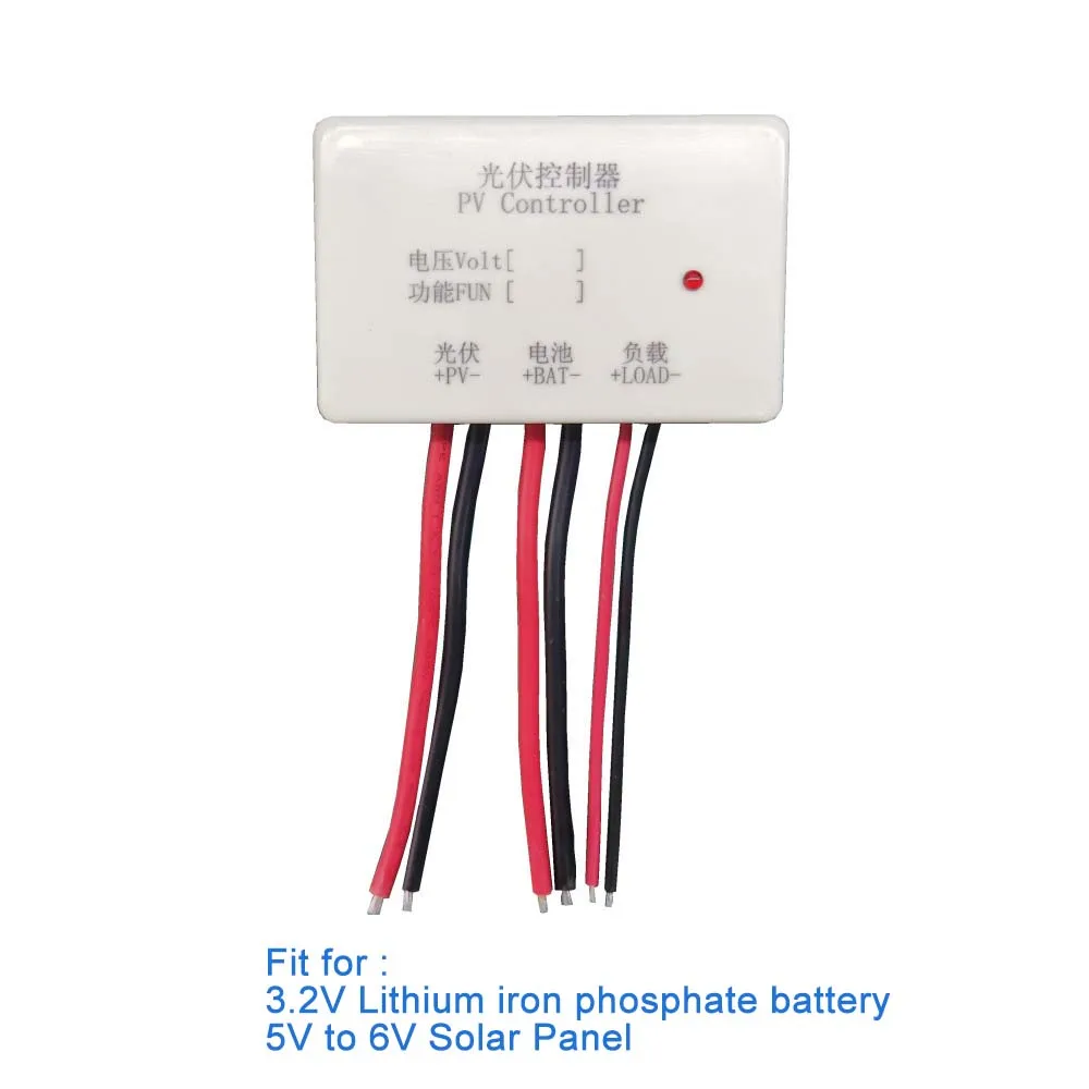 

Mini 10Amp 3.2V to 5V Light Control Non Light Control Waterproof Solar Charge Controller for 3.2V Lithium iron phosphate battery