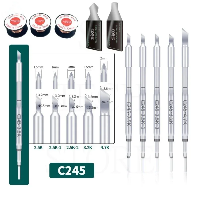 납땜 인두 스테이션 C245 K 시리즈 팁 용 Yihua 오리지널 프레스 온 팁 용접 장비 도구 2.5K 3.2K 4.7K Cautin Sting Kit