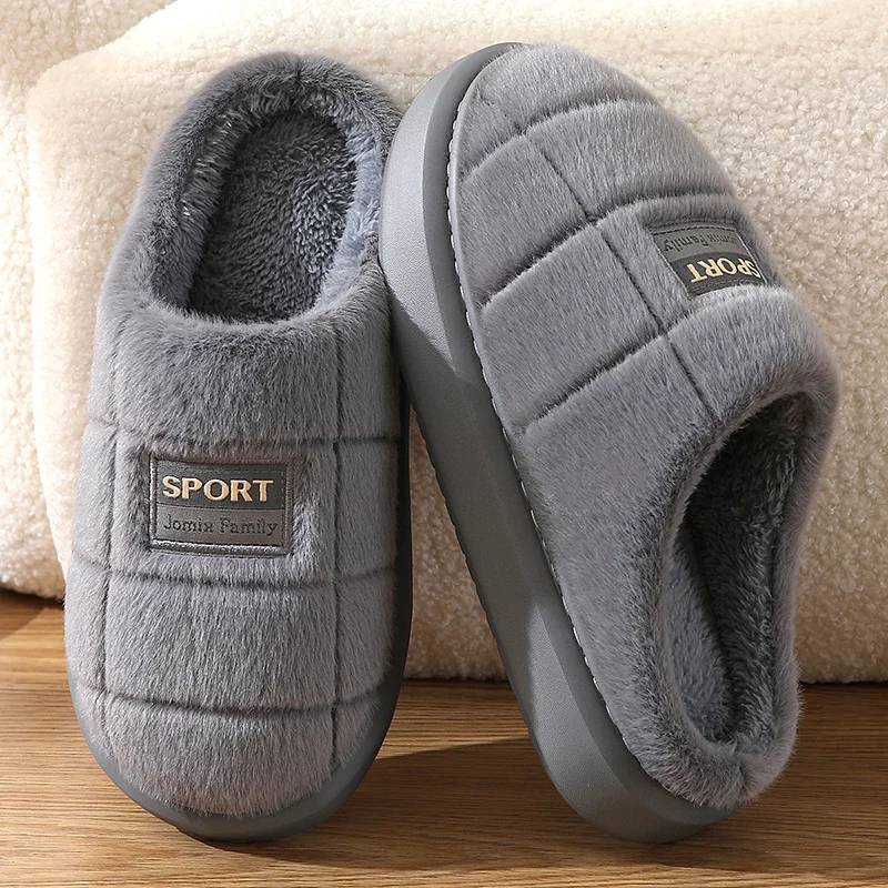 Mens  Cozy Memory Foam Scuff Slippers Casual Slip On Warm House Shoes Indoor/Outdoor Slippers Fluffy Bedroom Men Shoes