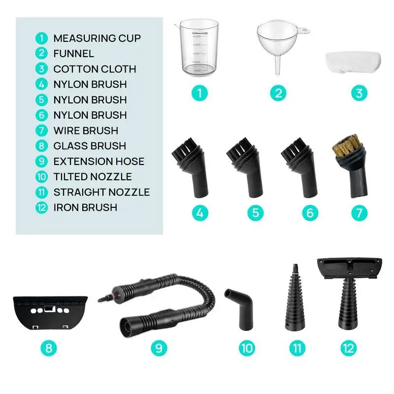 Redhut [2025] Pressurized Handheld Multi-Surface Natural Steam Cleaner with 12 pcs Accessories Powerful, Chemical-Free